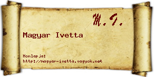 Magyar Ivetta névjegykártya